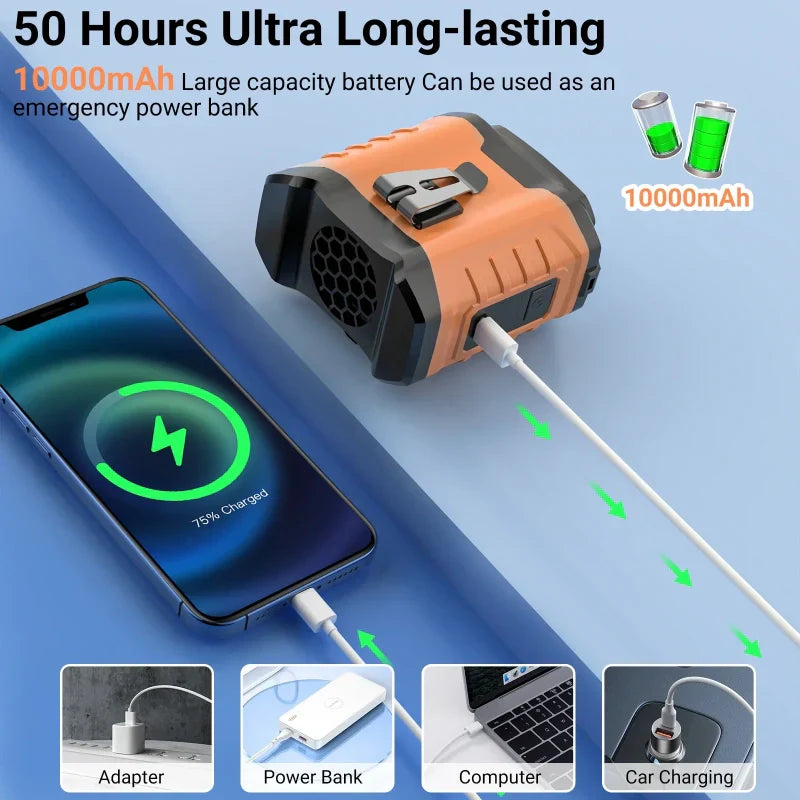 USB Rechargeable Belt Clip Fan