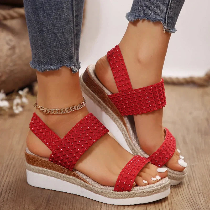 Platform wedge heel sandals for women