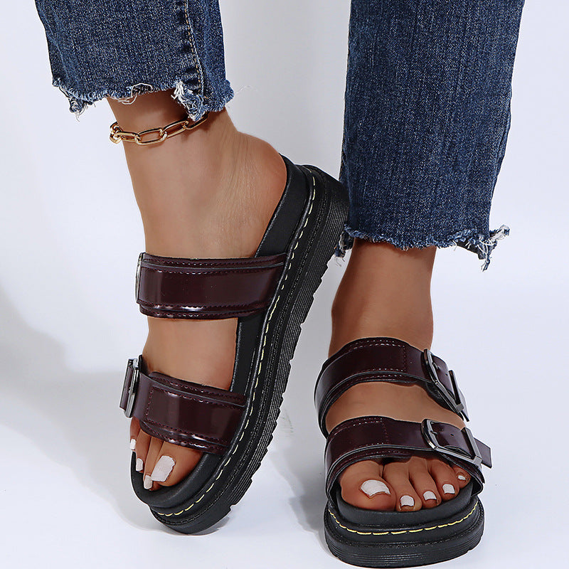 🌞Summer New Arrivals🎁Women's Buckle Strap Casual Soft Platform Sandals