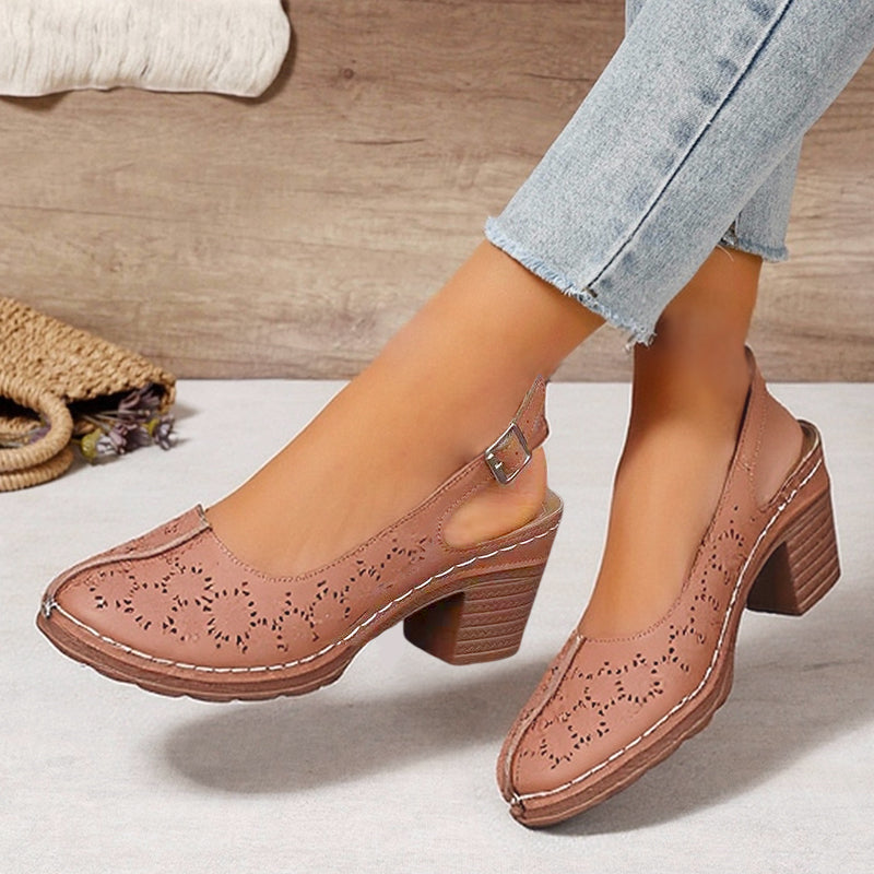🏖️Summer Hot Sale 49% OFF🌼Women's Fashion Hollow Out Chunky High Heel Sandals