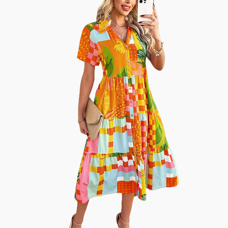 🌴Summer Specials🌴Women's Casual Boho V-Neck Dress