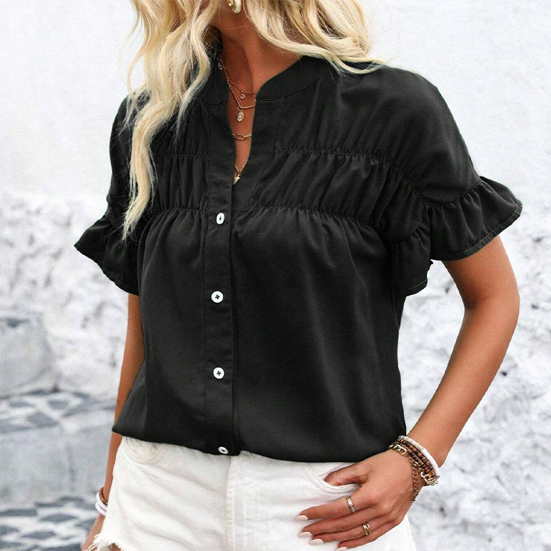 Women's Casual Ruffle Short Sleeve Top