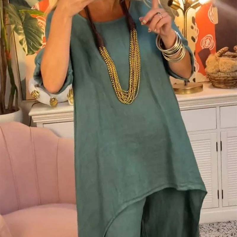 Women's Irregular Top & Pants 2-Piece Set