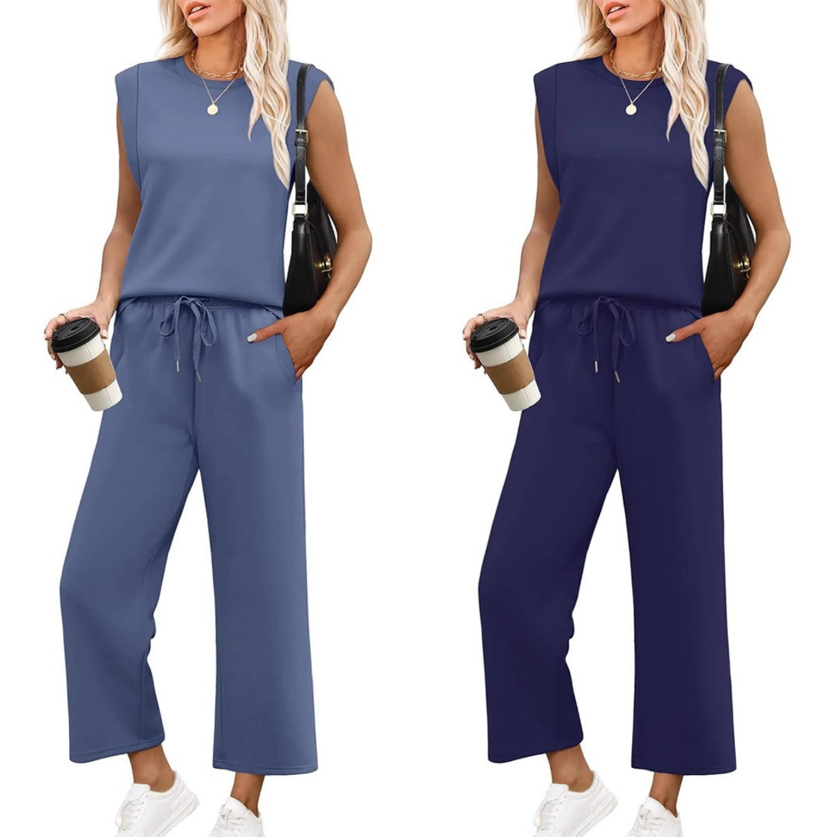 💕Hot Sale 60% OFF🔥New Women's Sleeveless Top & Wide-Leg Pants Set