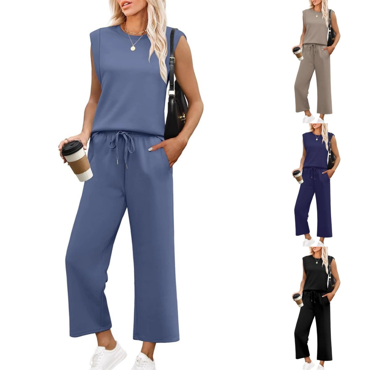 💕Hot Sale 60% OFF🔥New Women's Sleeveless Top & Wide-Leg Pants Set
