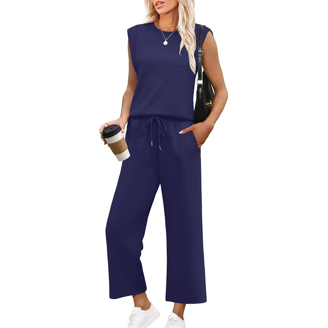 💕Hot Sale 60% OFF🔥New Women's Sleeveless Top & Wide-Leg Pants Set