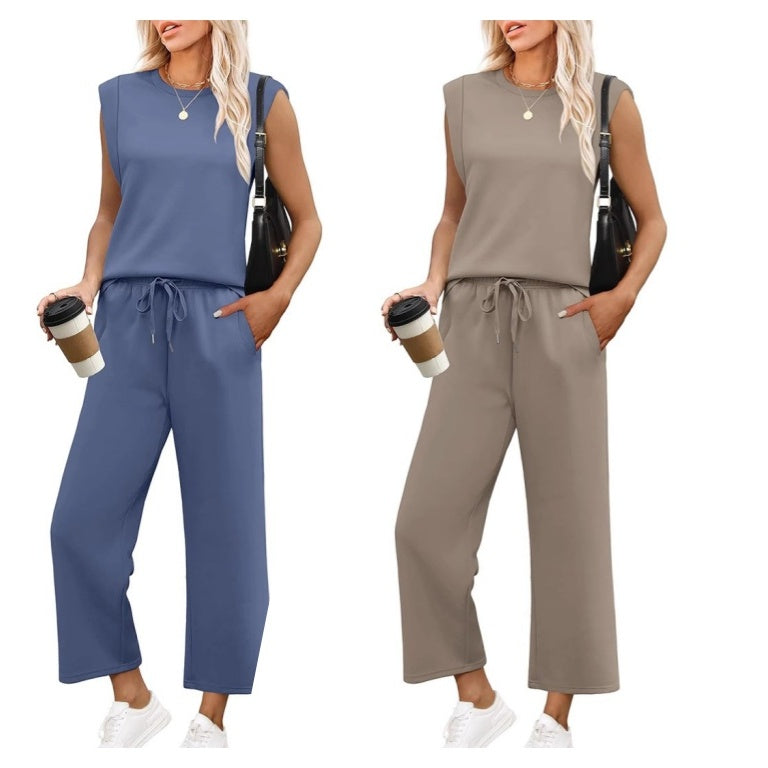💕Hot Sale 60% OFF🔥New Women's Sleeveless Top & Wide-Leg Pants Set