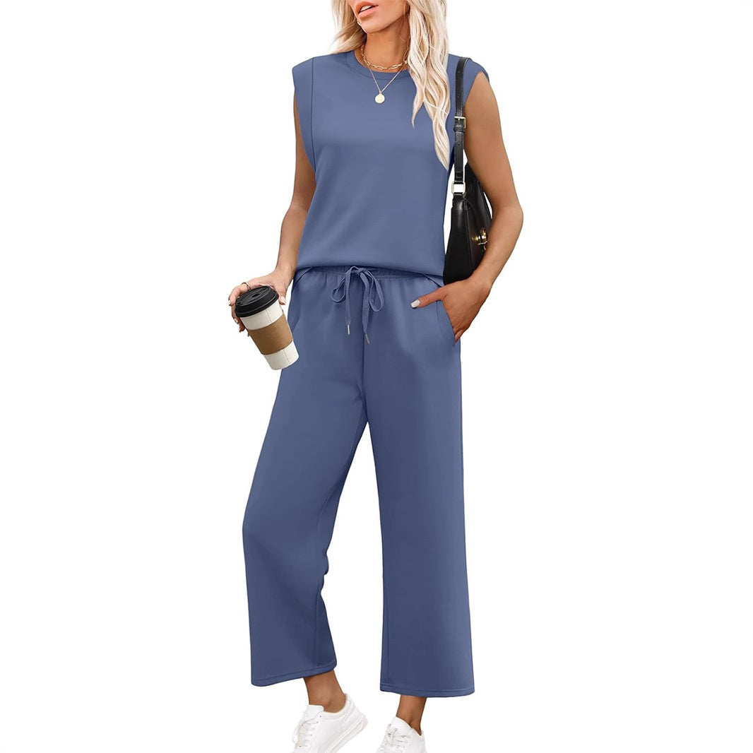 💕Hot Sale 60% OFF🔥New Women's Sleeveless Top & Wide-Leg Pants Set