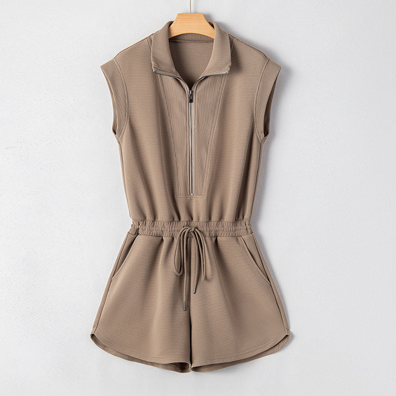 🎉Hot Sale 49% OFF🎉Women's Zip-Up Shorts Jumpsuit