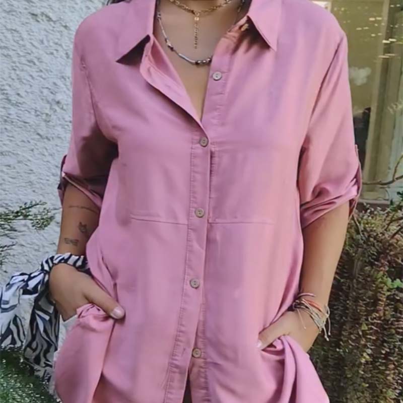 Women's Casual Button Front Loose Fit Shirt