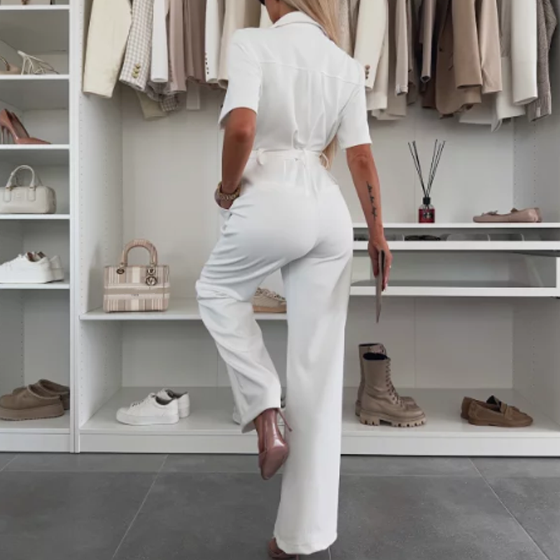 🌸Summer Sale -50% off🌸Women’s Button-Down Jumpsuit with Waist Tie