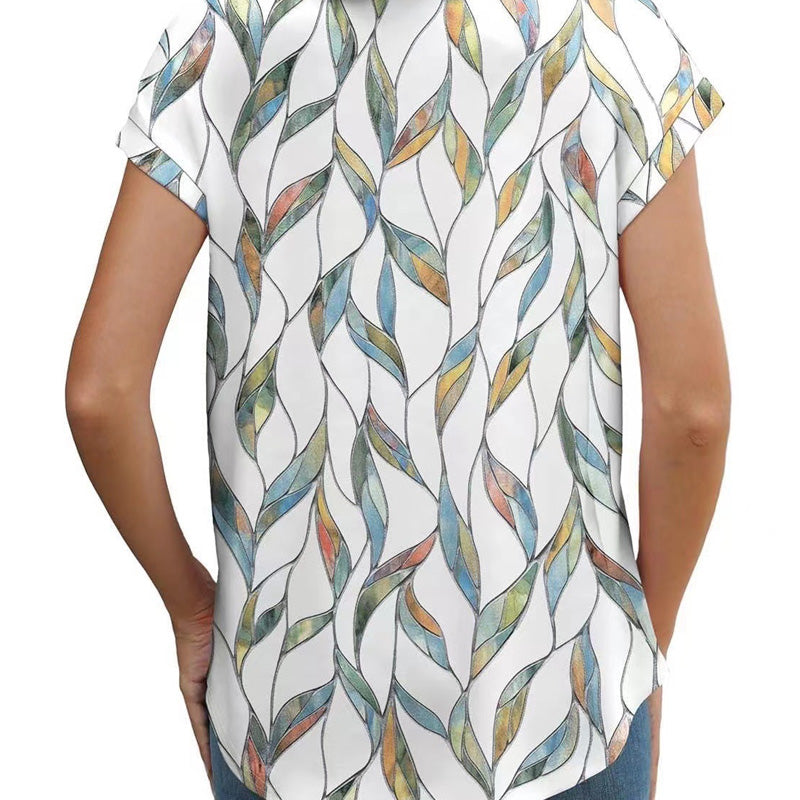 Women's Fashion Printed Round Neck Short Sleeve T-Shirt