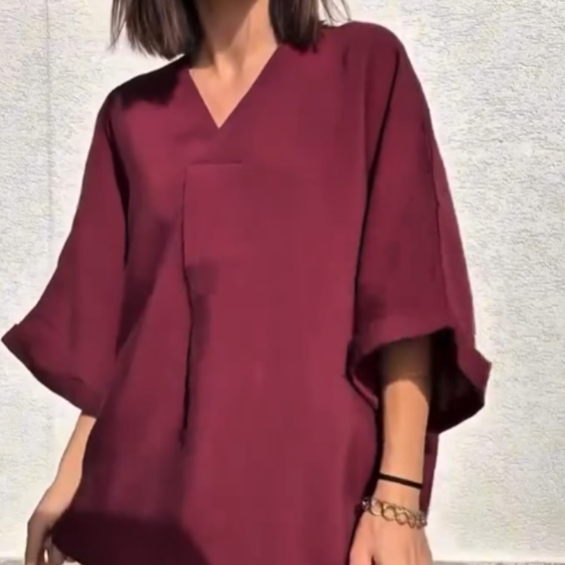 Women's Casual Loose Fit V-Neck Top & Pants Two-Piece Set