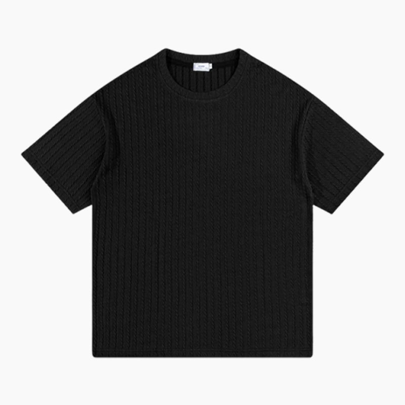 Men's Casual Versatile Textured Crew Neck T-Shirt