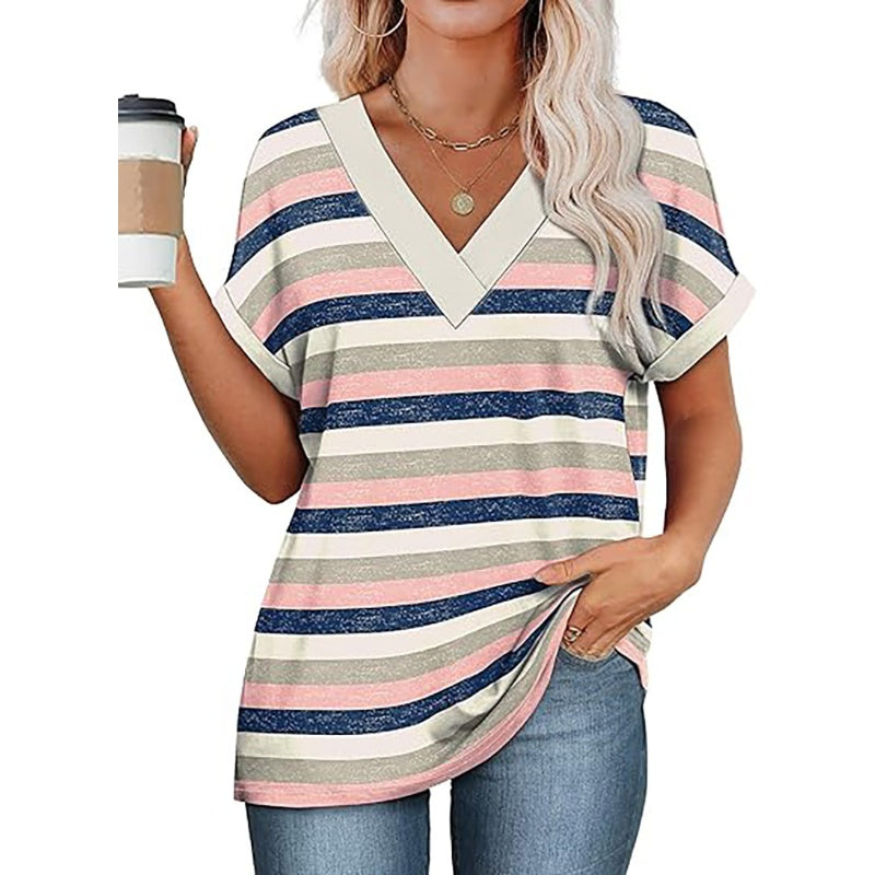 Women's V-Neck Dolman Sleeve Short-Sleeve Top