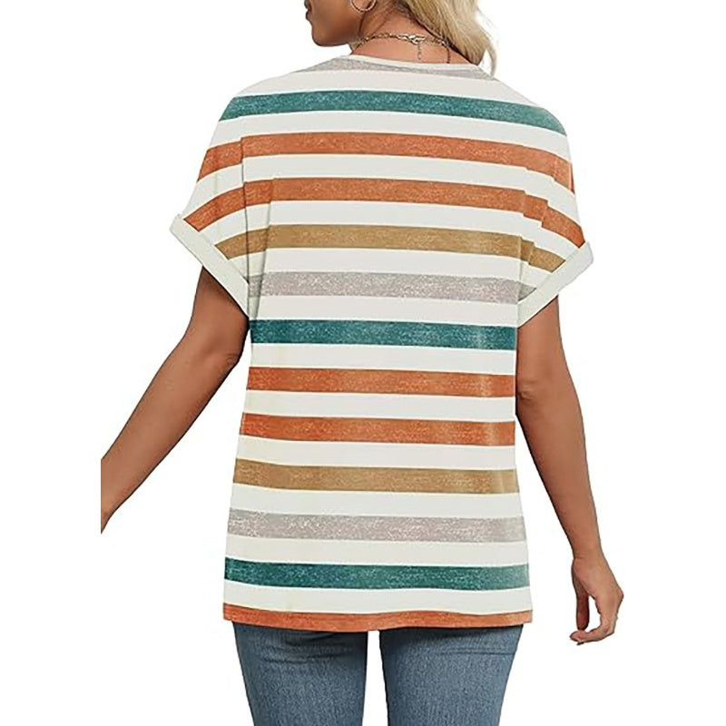 Women's V-Neck Dolman Sleeve Short-Sleeve Top