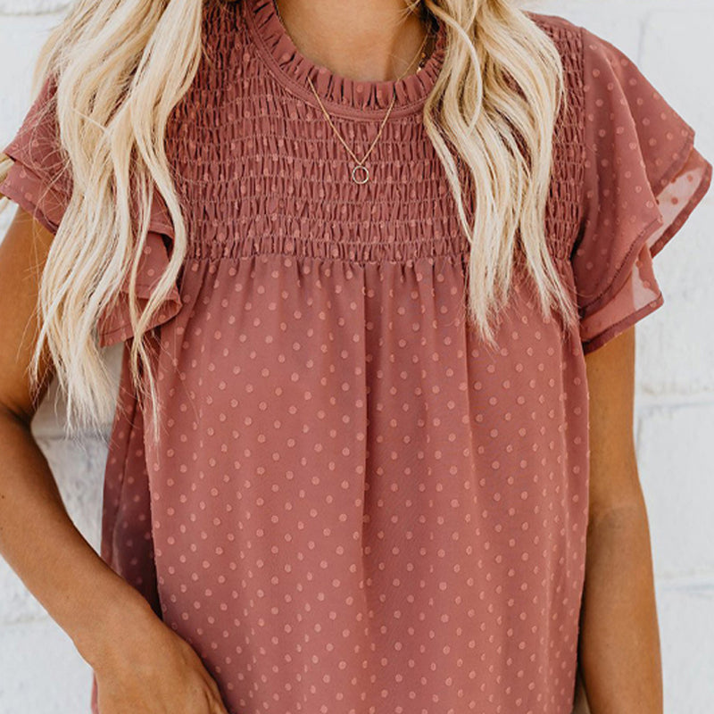 Women's Elegant Casual Loose Dot Top