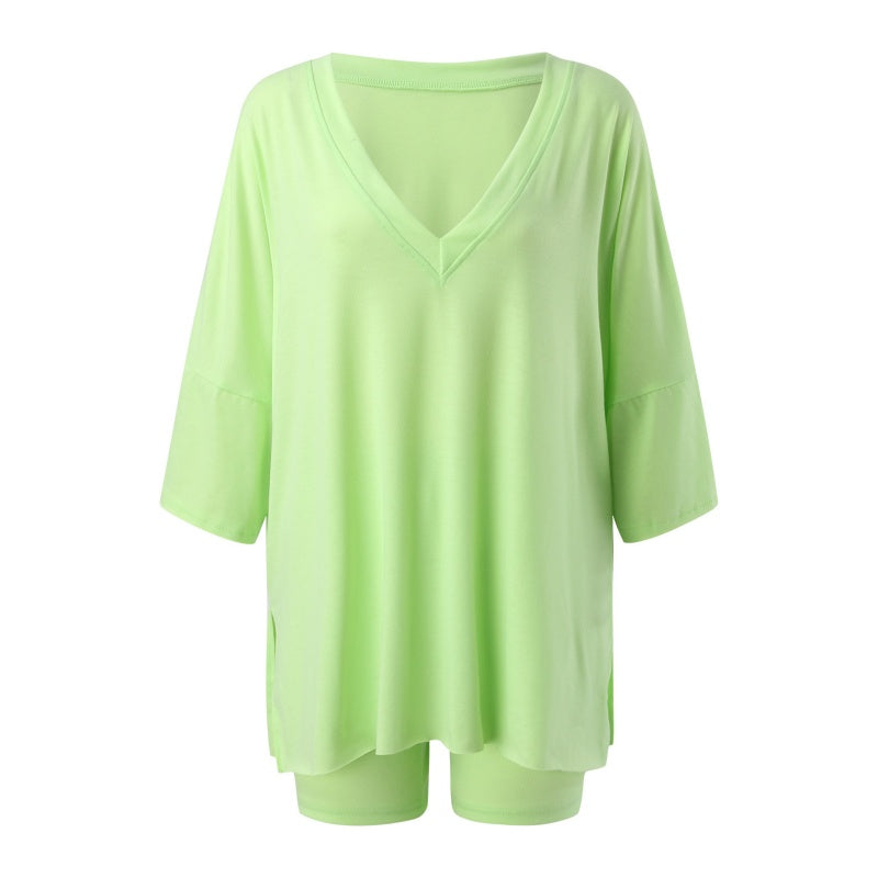 ✨Women's V-Neck T-Shirts and Casual Shorts Two-piece Set🎉 Free Shipping🎉