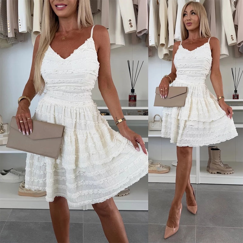 Women’s Spaghetti Strap Tiered Mini Dress
