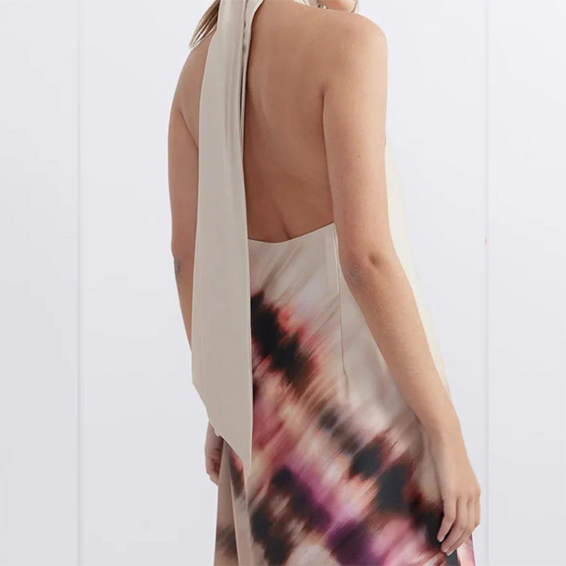 Women's Tie-Dye Halter Maxi Dress