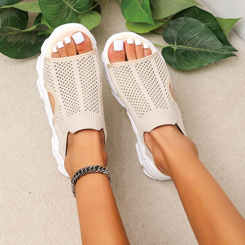 Women’s Casual Breathable Hollow Knitted Platform Sandals