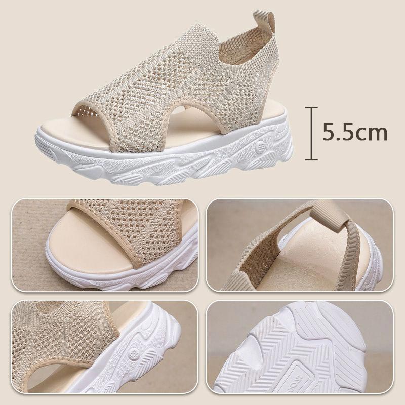 Women’s Casual Breathable Hollow Knitted Platform Sandals