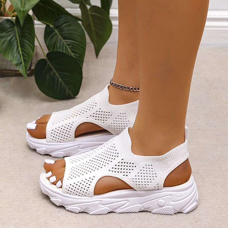 Women’s Casual Breathable Hollow Knitted Platform Sandals