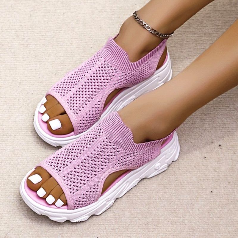Women’s Casual Breathable Hollow Knitted Platform Sandals