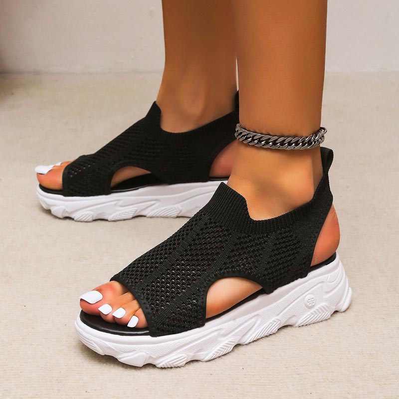 Women’s Casual Breathable Hollow Knitted Platform Sandals