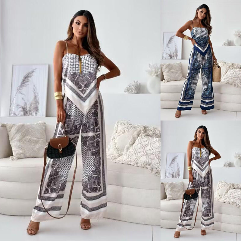 Women's 2 Piece Outfits Bandana Crop Top & Pants