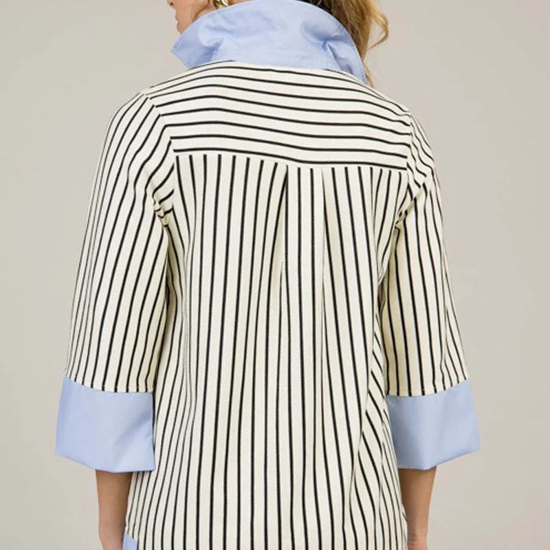 Women's Elegant V-Neck Loose Patchwork Dresses