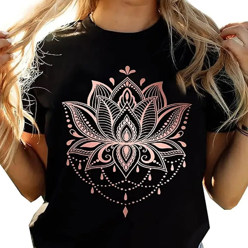 Women's Printed Round-Neck Short-Sleeve T-Shirt