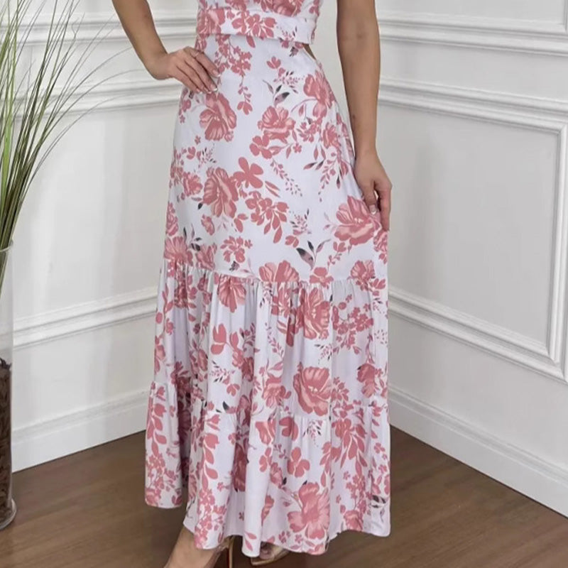 💖LAST DAY SALE 50% OFF💖Women's Floral Print Dress with Pleated Hem