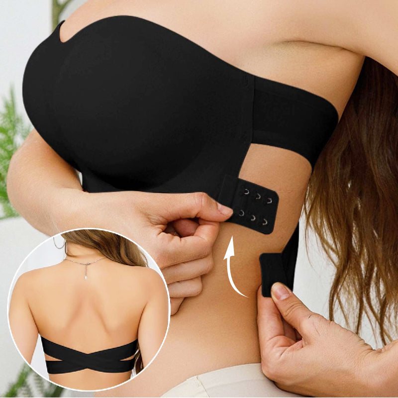 💥Buy 2 Save 10%-Women's Non-Slip Strapless Wireless Bra with Crossover Side Closure