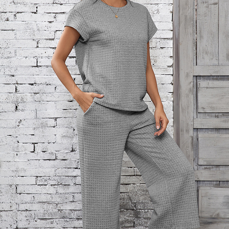 šSummer Fashion-50% OffāWomen's Casual Pullover Tops & Wide Leg Pants Set