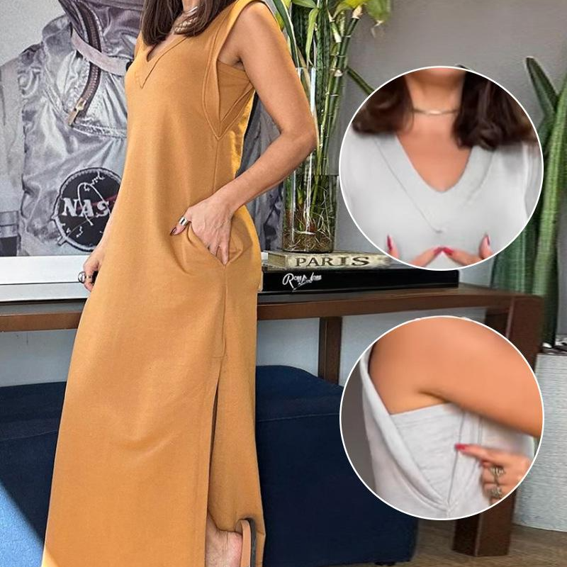 💕What should I wear tomorrow?💕Women's V-Neck Sleeveless Split Maxi Dress