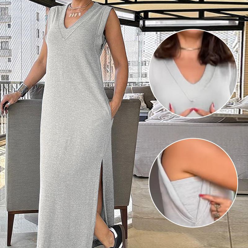 💕What should I wear tomorrow?💕Women's V-Neck Sleeveless Split Maxi Dress