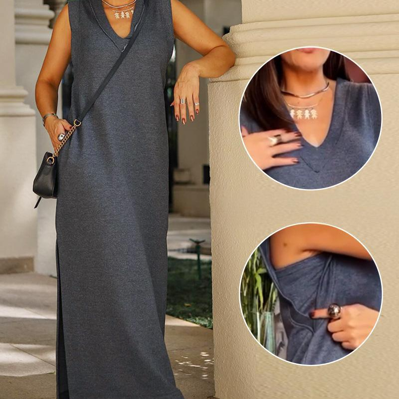 💕What should I wear tomorrow?💕Women's V-Neck Sleeveless Split Maxi Dress
