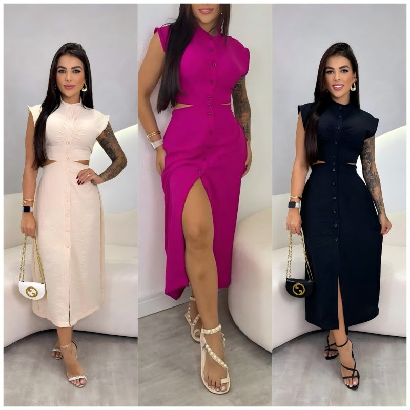 ⏳Time-limited Special⏰Women's Elegant Cap Sleeve Split Dress