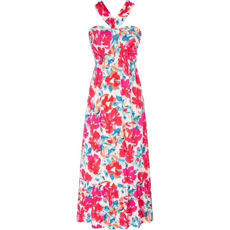 🌺Cross Halter Sleeveless Floral Printed Dress💃
