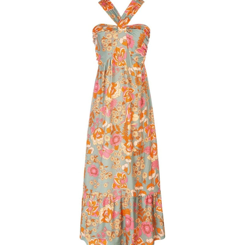 🌺Cross Halter Sleeveless Floral Printed Dress💃