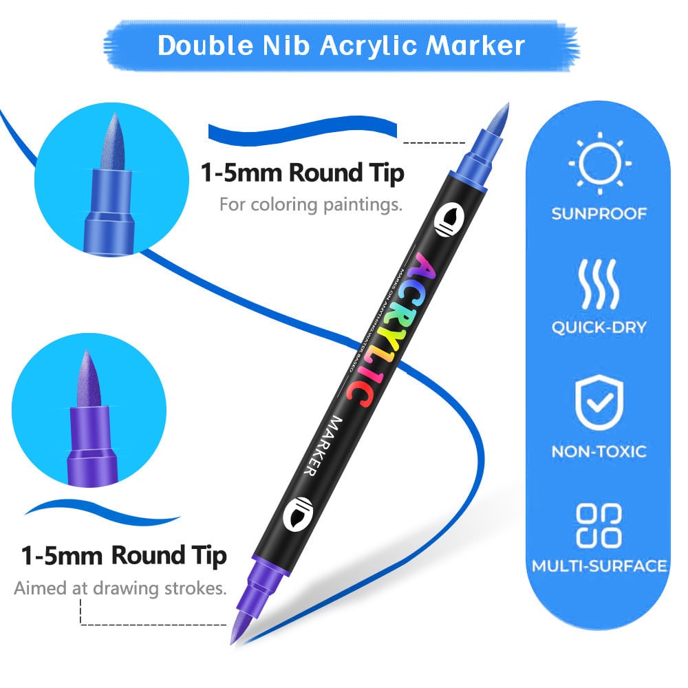 🔥Dual Tip Acrylic Paint Pen Marker