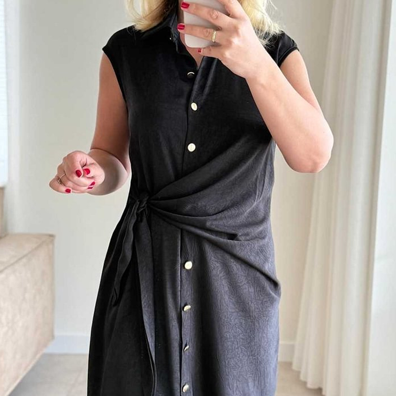 Women's Casual Tie Waist Loose Fit Dress