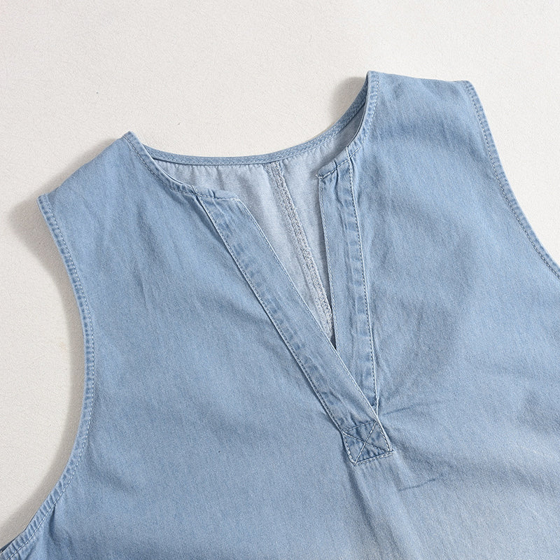 Casual Loose Sleeveless Denim Mini Dress