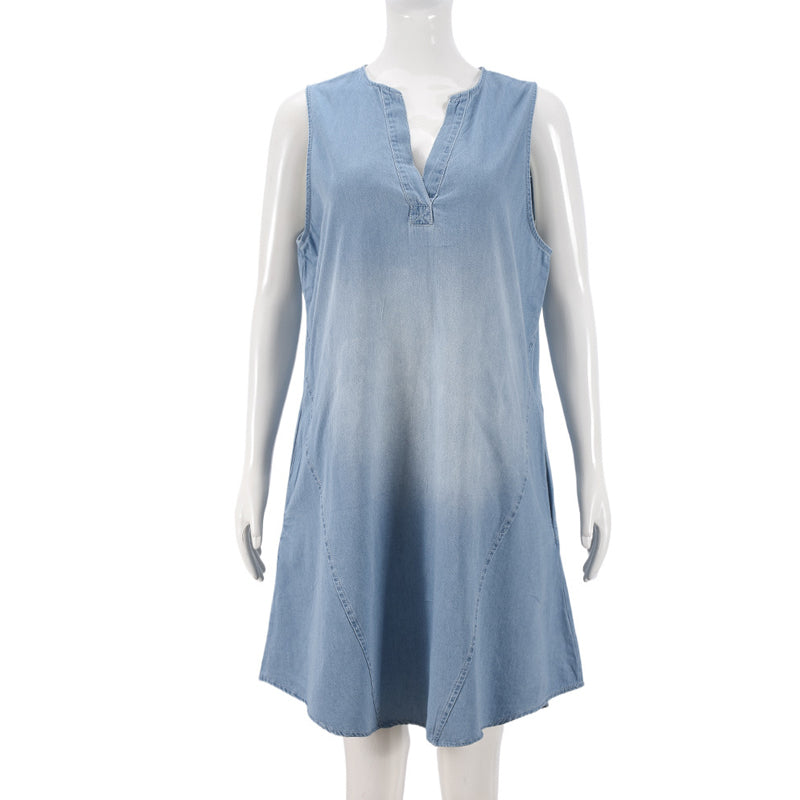 Casual Loose Sleeveless Denim Mini Dress