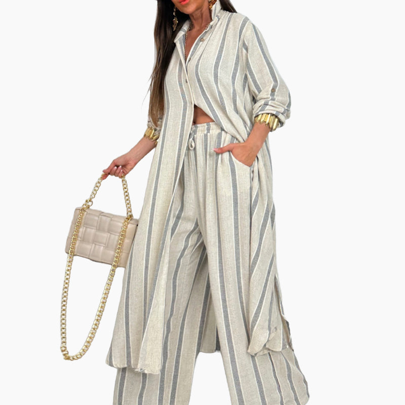 Women's Striped Modern V Neck 2 Piece Outfits🌟BUY 2 GET FREE SHIPPING
