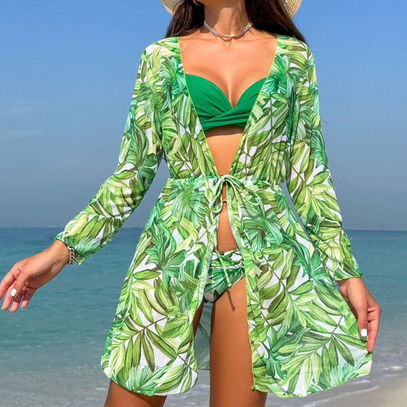 Women's 3-Piece Bikini Set with Cover-Up