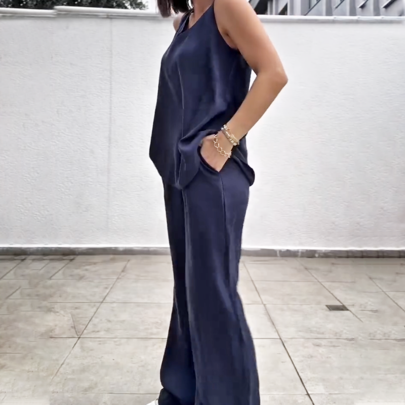 Women’s Sleeveless Top & Wide-Leg Pants Set