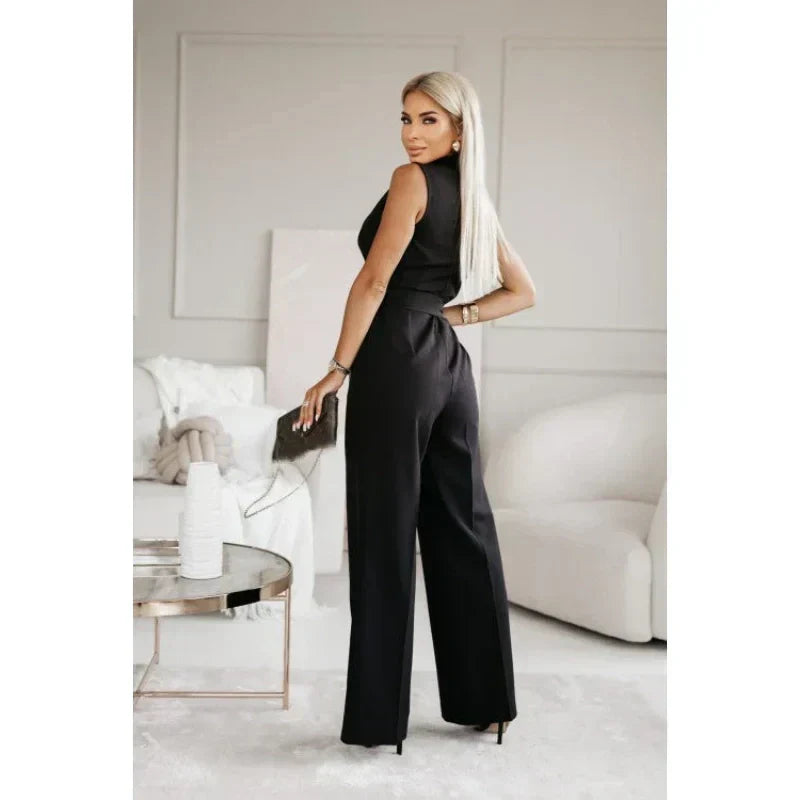 ⏳Time-limited Special⏰Women's Sleeveless V-Neck Solid Jumpsuit