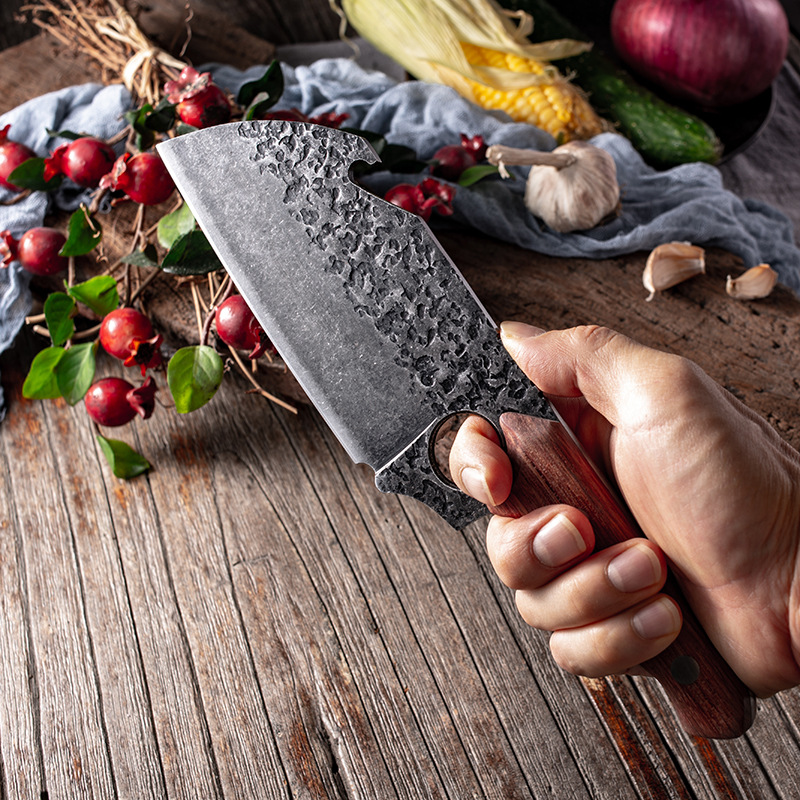 Multi-Purpose Portable Ring-Handle Thick & Sharp Kitchen Knife